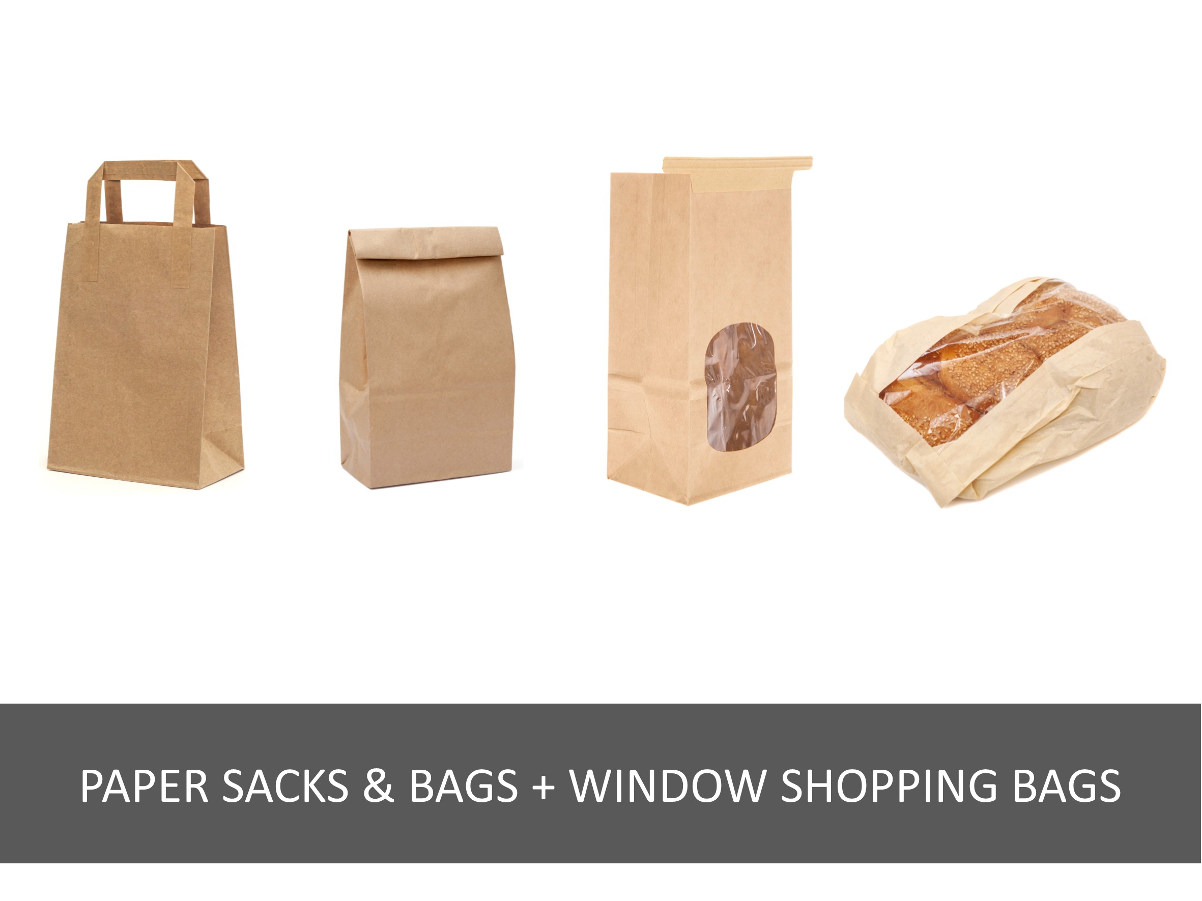 Paper sacks & bags + window shopping bags